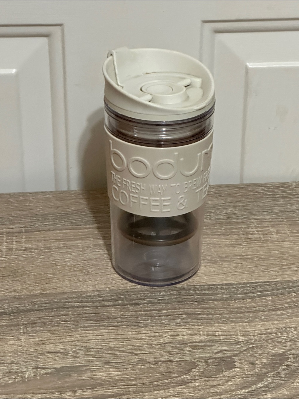 Bodum The Fresh Way To Brew Fresh Coffee & Tea Travel Mug. White